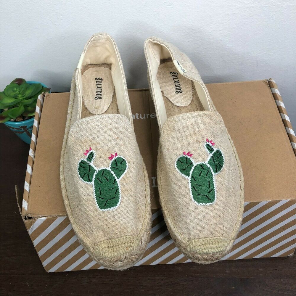 NEW Soludos Women's Cactus Smoking Slipper Espadrilles Slip On Shoes Size 8.5